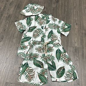Mens Hawaiian Shirt and Shorts Set